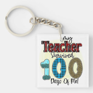 My Teacher Survived 100 Days of Me, Funny Key Ring