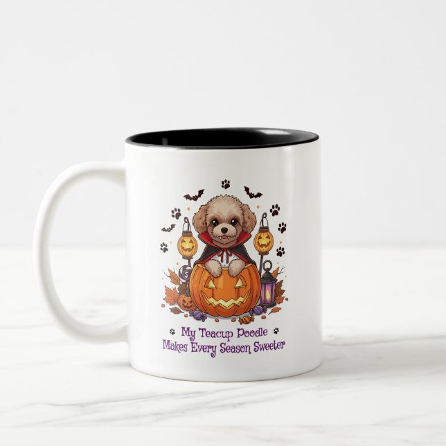 My Teacup Poodle Makes Every Season Sweeter Two-Tone Coffee Mug (Left)