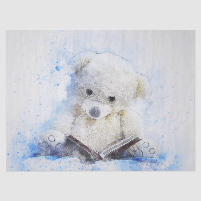 My Teddy Bear Watercolor Decoupage Tissue Paper (Front)