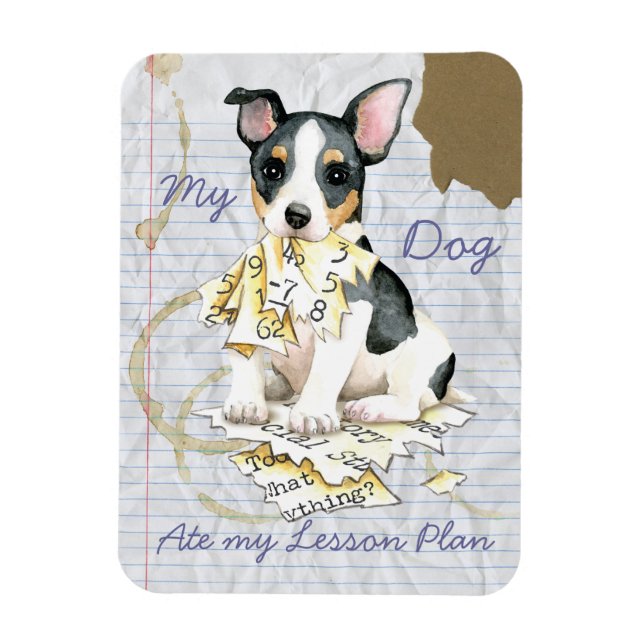 My Teddy Roosevelt Terrier Ate My Lesson Plan Magnet (Vertical)