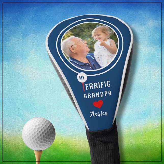 My Terrific Grandpa Personalised Golfer Photo Golf Head Cover (Creator Uploaded)