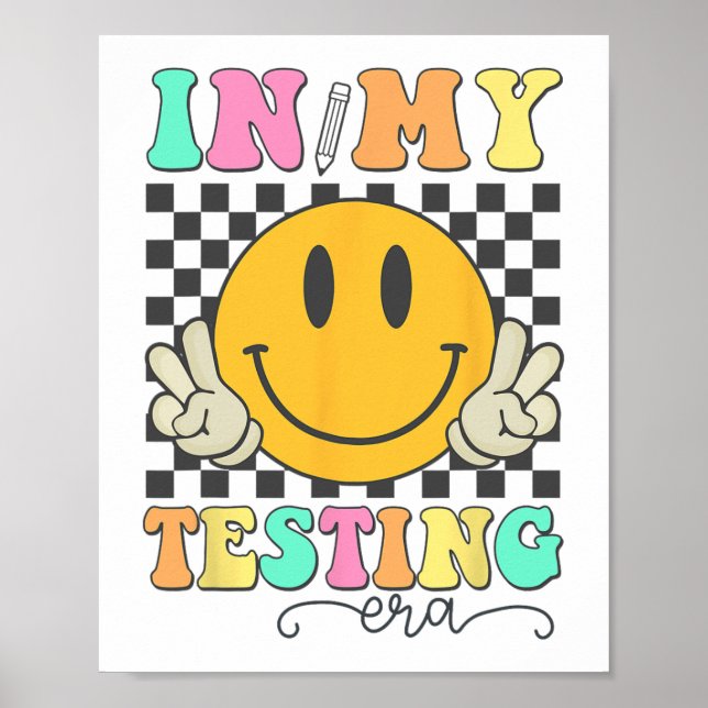 My Testing Era Rock The Test Testing Day Smile Hip Poster (Front)