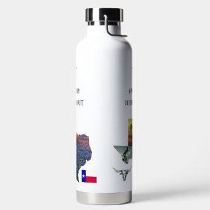 My Texas - Illustrated map outline - personalize Water Bottle