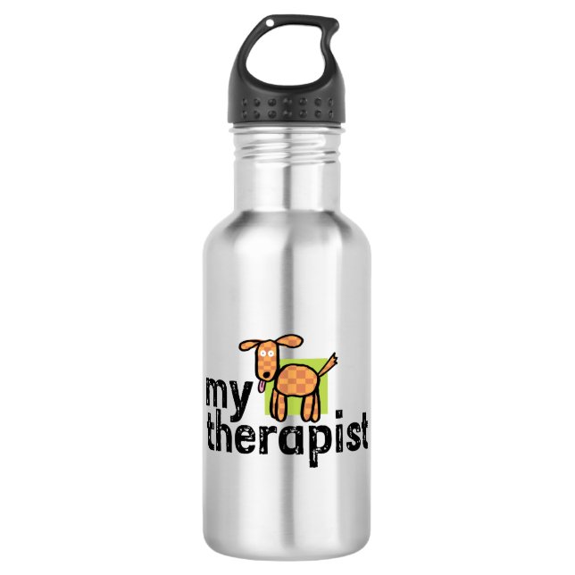 My Therapist Dog Stainless Steel Water Bottle (Front)