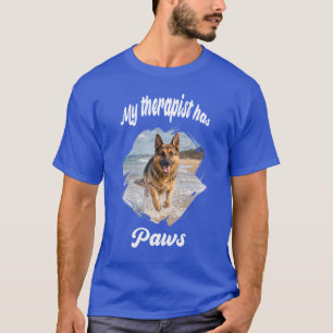 My therapist has paws dog photo royal blue T-Shirt