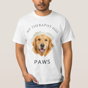 My therapist has paws Golden Retriver photo T-Shirt