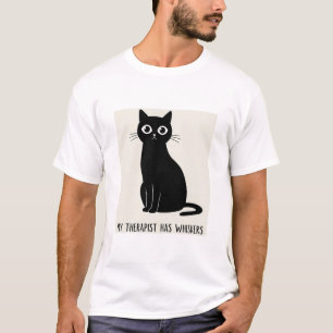 My Therapist Has Whiskers Funny Cat T-Shirt
