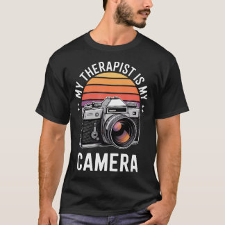My Therapist Is My Camera Photography Vintage Cam T-Shirt