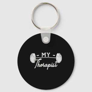 My Therapist Weight Lifting Workout Key Ring