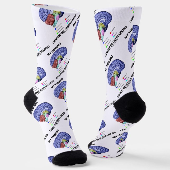 My Thinking Cannot Be Outsourced Brain Anatomy Socks (Angled)