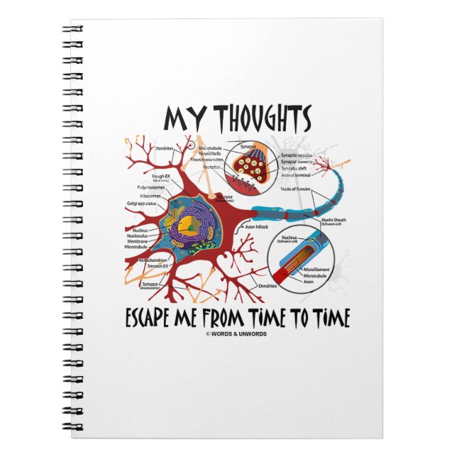 My Thoughts Escape Me Time To Time Neuron Synapse Notebook (Front)