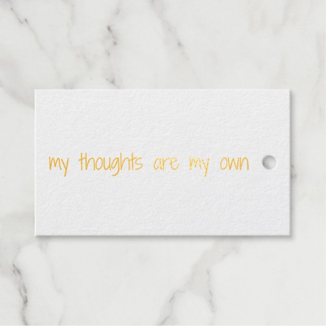 My Thoughts Foil Gift Tag (Front (Horizontal))