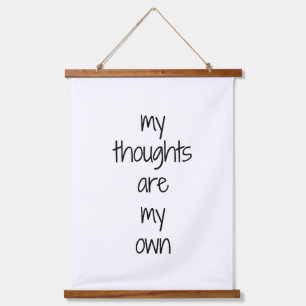 My Thoughts Wood Topped Wall Tapestry