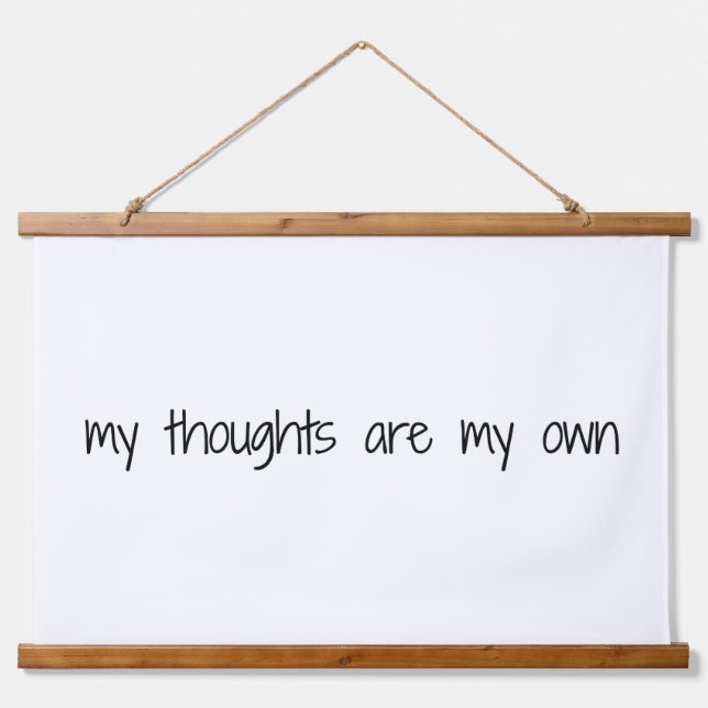 My Thoughts Wood Topped Wall Tapestry (Front)