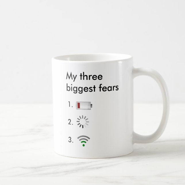 My three biggest fears low battery, loading icon, coffee mug (Right)