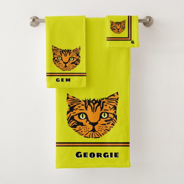 My Tiger Baby Face Personalised Bath Towel Set (Insitu)