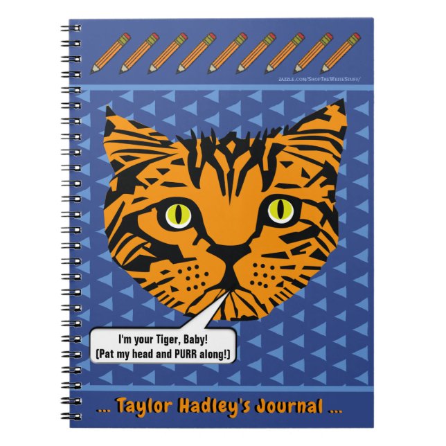 My Tiger Baby Face Personalised Notebook (Front)
