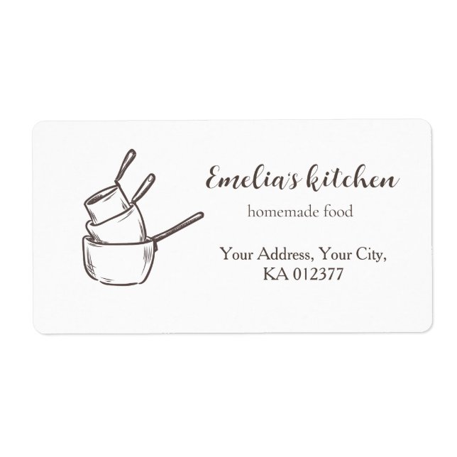 My tiny kitchen Catering Business Shipping Labels (Front)
