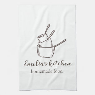 My tiny Kitchen Small Business logo Tea Towel