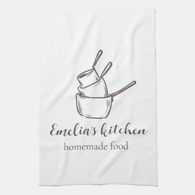 My tiny Kitchen Small Business logo Tea Towel (Vertical)