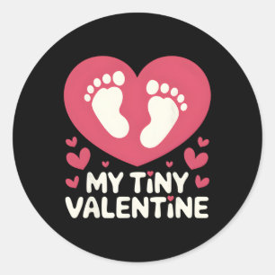 My Tiny Valentine Pregnancy Announcement By Classic Round Sticker