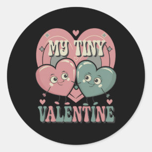 My Tiny Valentine Valentine's Day Pregnancy Announ Classic Round Sticker