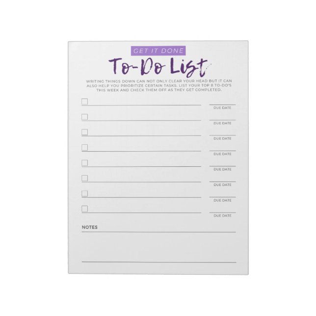My To-Do List Notepad (Rotated)