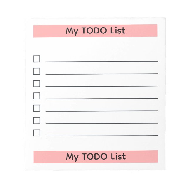 My To-Do List Tear-Off Notepad (Front)