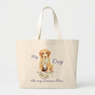 My Toller Ate My Lesson Plan Large Tote Bag