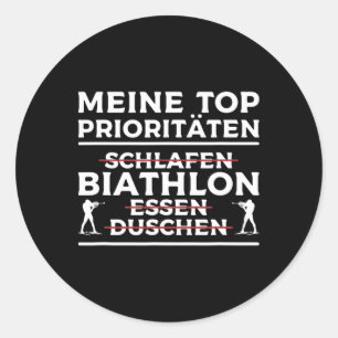 My Top Priorities Biathlon Biathletes Classic Round Sticker