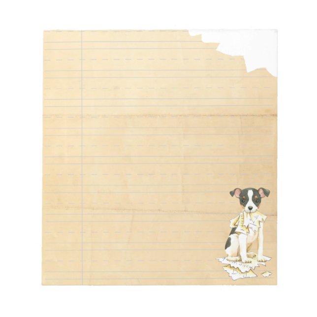 My Toy Fox Terrier Ate my Homework Notepad (Front)
