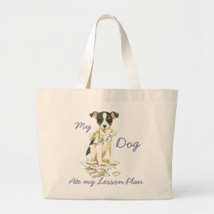My Toy Fox Terrier Ate my Lesson Plan Large Tote Bag