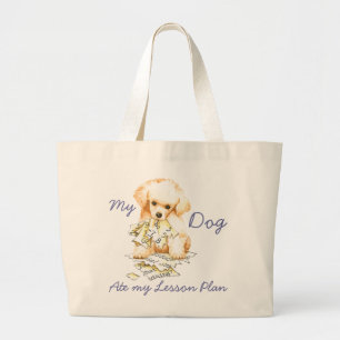 My Toy Poodle Ate my Lesson Plan Large Tote Bag