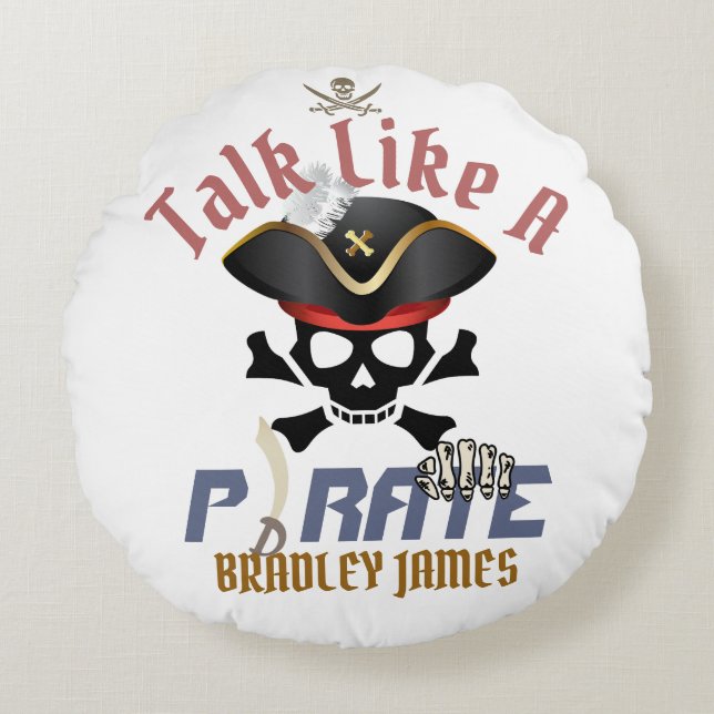 My Treasure | International Talk Like a Pirate day Round Cushion (Front)