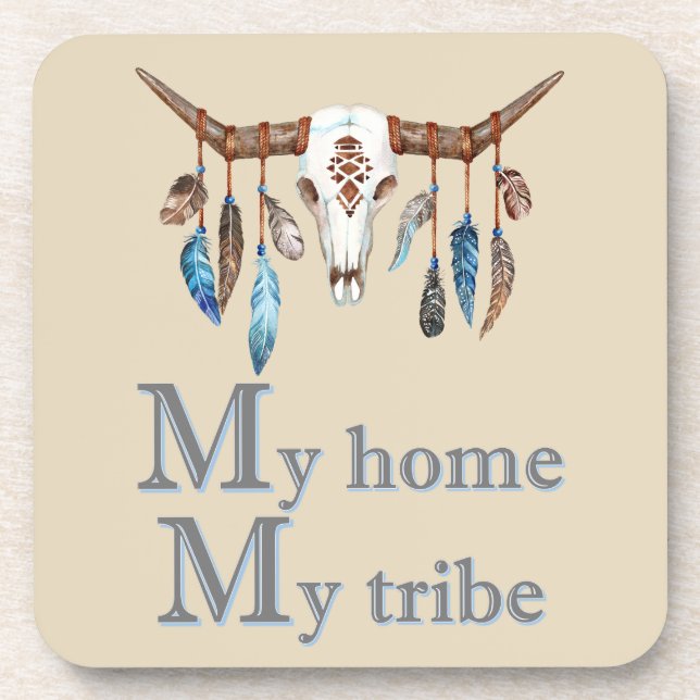 My Tribe Boho Skull Coaster (Front)