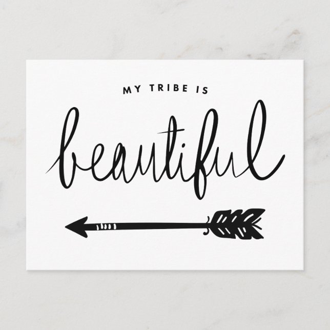 My Tribe Is Beautiful Stylish Hand-Lettered Postcard (Front)