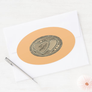 My True Love You are My Happy Place Oval Sticker