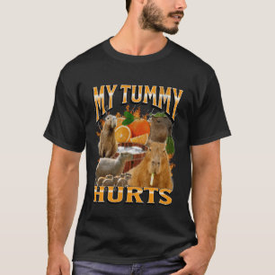 My Tummy Hurts Funny Capybara Meme Bootleg Graphic T-Shirt