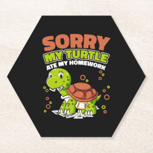 My Turtle Ate My Homework Alligator Snapping Paper Coaster