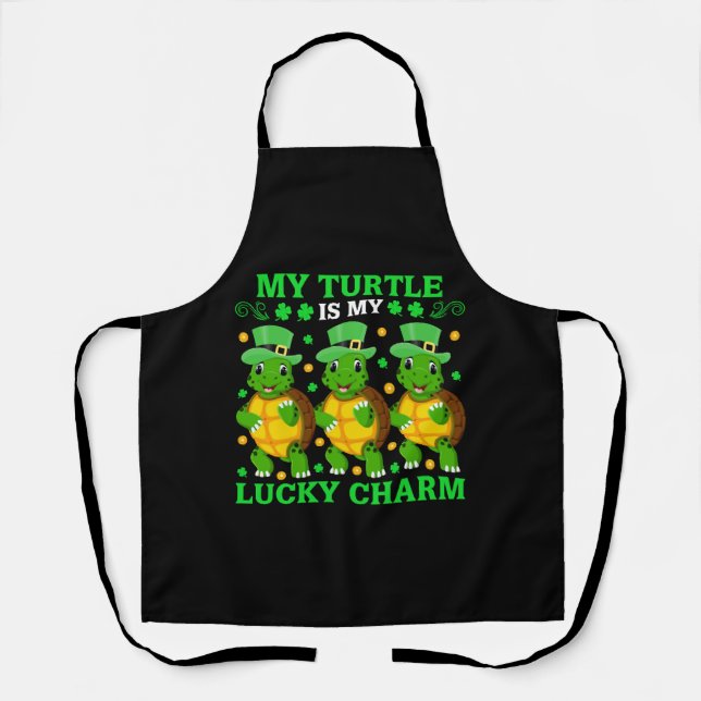 My Turtle Is My Lucky Charm Apron (Front)