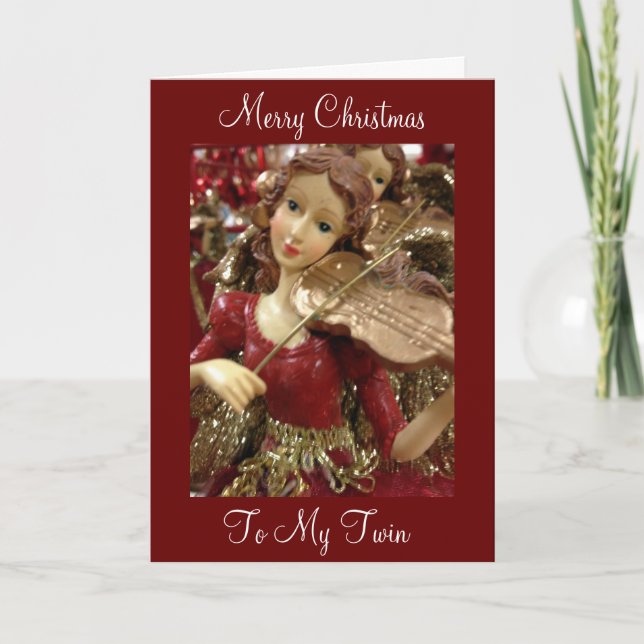 MY TWIN, BEST FRIEND/ONE I CAN COUNT ON CHRISTMAS HOLIDAY CARD (Front)