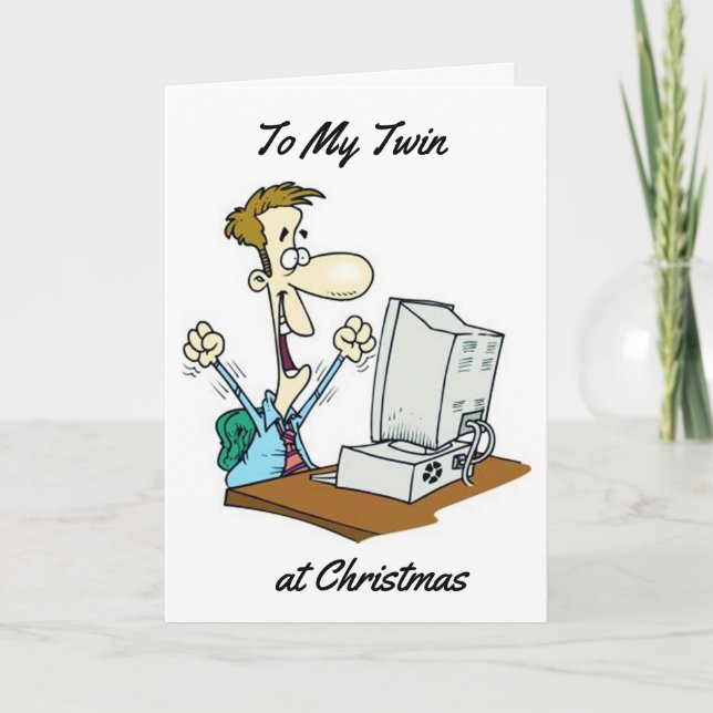 MY ***TWIN BROTHER*** AT CHRISTMAS HOLIDAY CARD (Front)