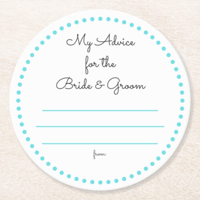 my "two cents" round paper coaster (Front)