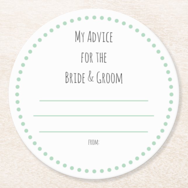 my "two cents" round paper coaster (Front)