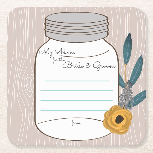 my "two cents" square paper coaster (Front)