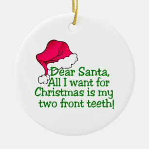 My Two Front Teeth! Ceramic Tree Decoration