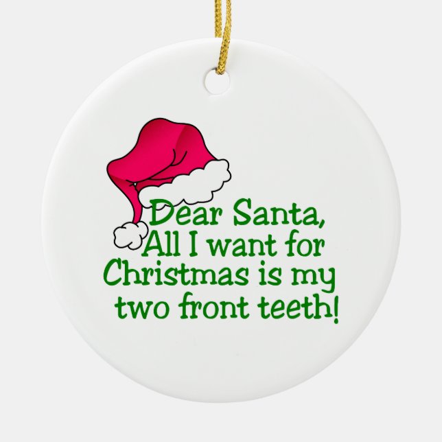 My Two Front Teeth! Ceramic Tree Decoration (Front)