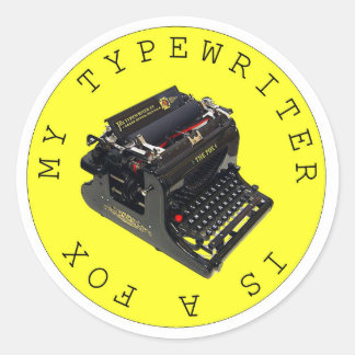 My Typewriter Is A Fox Classic Round Sticker
