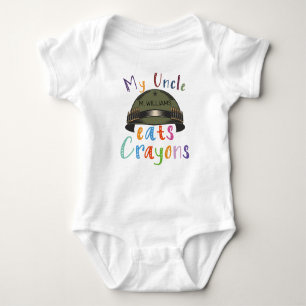 My Uncle Eats Crayons - Personalised Military Army Baby Bodysuit
