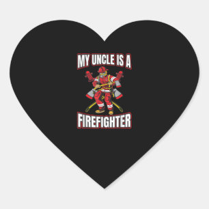 My Uncle Is A Firefighter Heart Sticker